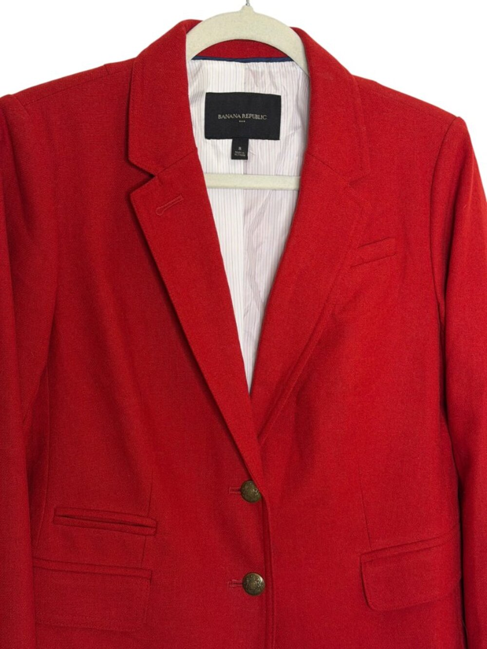 Banana Republic Factory Wool Blend Blazer Jacket 2 Button Womens Red 8 - Picture 2 of 7